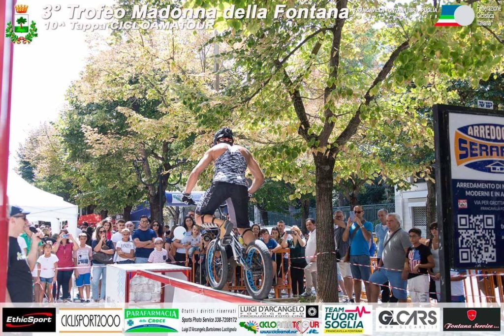 Bike trial show al trofeo della Madonna della Scala a Francavilla Fontana, Brindisi 9 settembre 2018